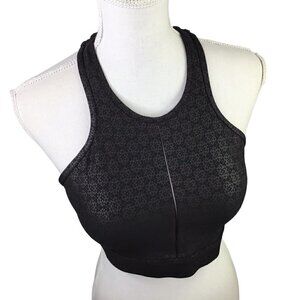 Zyia Active Flower Power Sports Bra Size M Black Floral High Neck Removable Pads